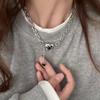 Sweet and cool lava love necklace women's tide niche high-end design sense sweater chain versatile personality sweater chain men