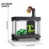 1 Set Micro Acvariu Serie Blocuri de Construcție Jucărie Decorațiune Birou Model Decorațiune Creativă Casă Cadou Pentru Copii (Bagat)