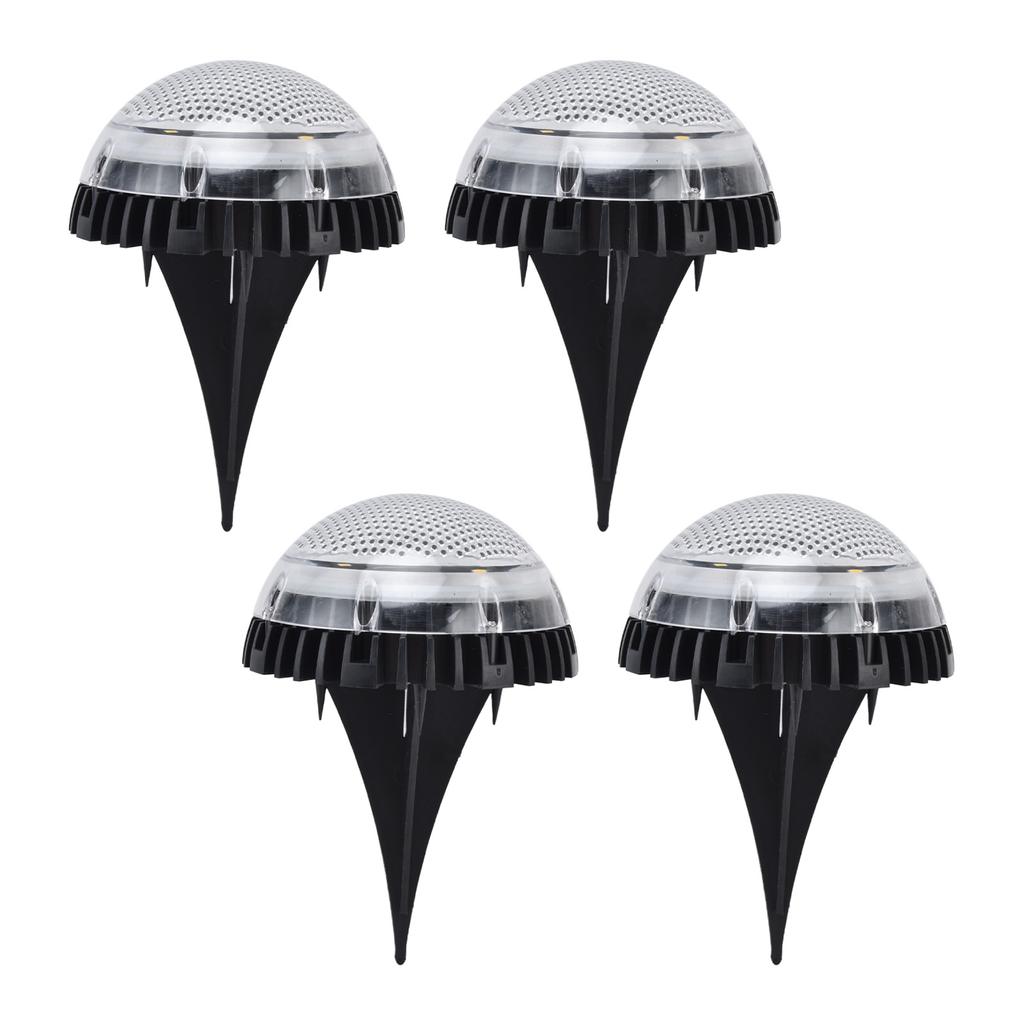 4Pcs Solar Ground Lights Waterproof Color Gradient 8 LEDs Disk Solar Deck Lights for Outdoors