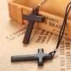 Handmade Retro Wooden Cross Pendant Necklace for Couples