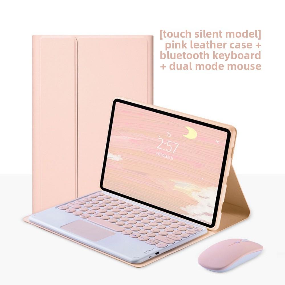 Leather Keyboard Case for iPad Air 6 10.2 Inch with Pencil Slot Magnetic Detachable Bluetooth Keyboard Protective Cover
