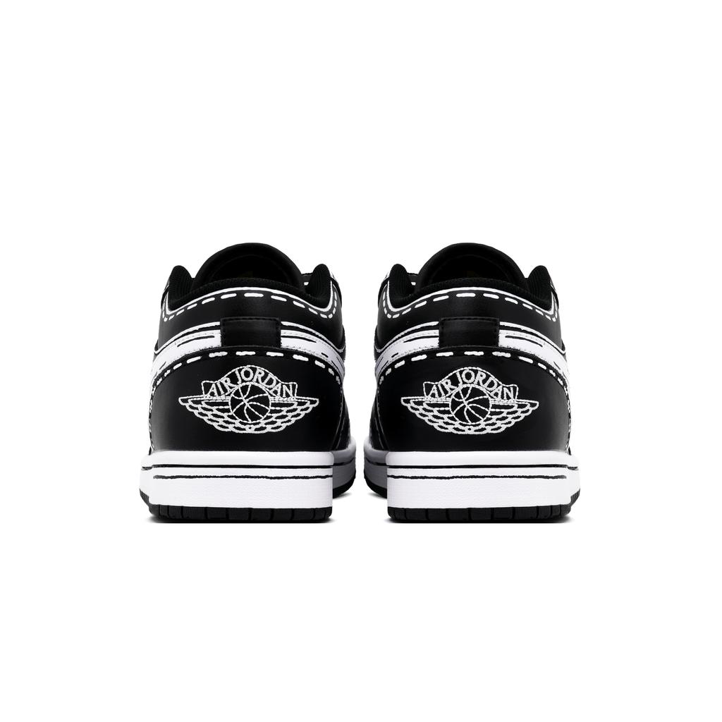 Jordan Air Jordan 1 Low'Orca' Slip Resistant Abrasion Resistant Low Top Vintage Basketball Shoes Unisex Black 553558-043(Team861-)