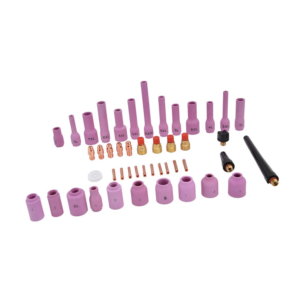46Pcs TIG Gas Lens Kit Collet Body Assorted Size for WP92025 TIG Welding Torch Accessories