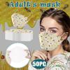 Adult's Disposable Unisex Bee Printed Outdoor Prevention Fish Mask Face 