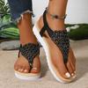 Fashion Fashion Women's Summer Lightweight Wedge Sandals Hollow Out Clip Toe Thong Roman Sandals Woman Comfortable Non Slip Beach Shoes