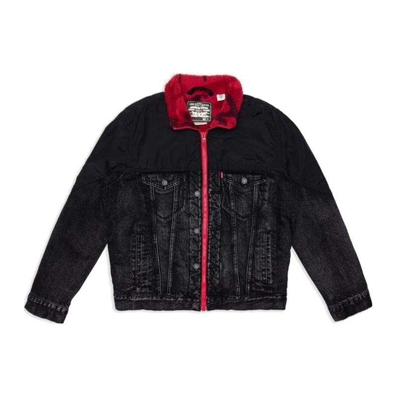 Levis Reversible Zip Collar Denim Jacket Men Jackets Dark-Black Gray 74753-0000