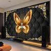 European Style 3d Wall Mural Butterfly Jewelry Black Soft Roll Wallpapers Living Room Bedroom Background Wall Papers