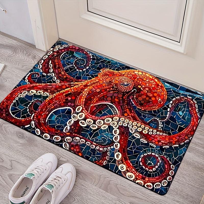 

Deep Sea Octopus Non-Slip Rug, Machine Washable Bath Kitchen Mat for Living Room Bedroom Indoor Outdoor Decor 40x60cm