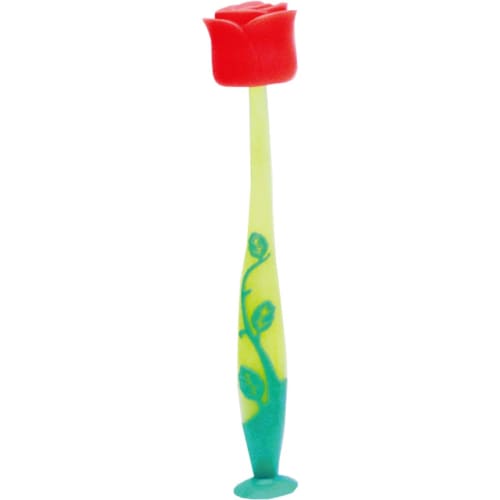 

Flores Rose Toothbrush with Suction Cup, Brilliant Red