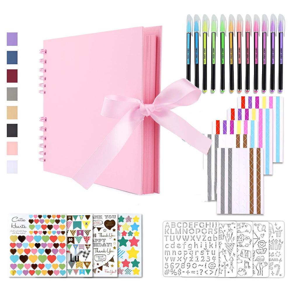 

Retro DIY Photo Album: Wedding, Graduation, & Travel Scrapbook with Colored Pages 290*215mm