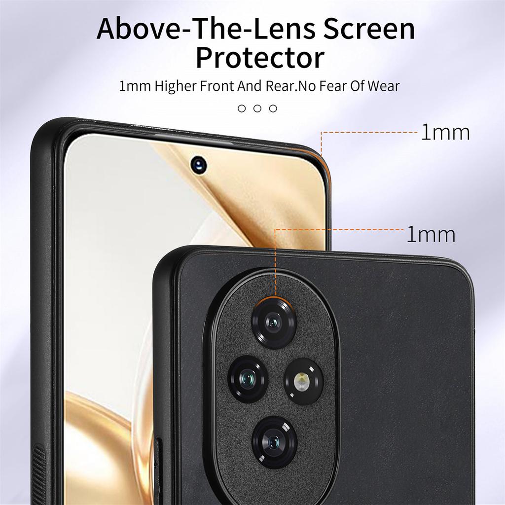 D2 for Honor 200 5G Case Elastic Card Holder Ring Kickstand Leather+TPU Phone Cover