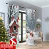 2pcs 2D Flat Printing Merry Christmas Popular Window Drapes Snowman Christmas Forest Animals Holiday Polyester Without