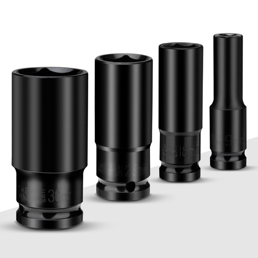 10/13Pcs Efficient 1/2" Drive Deep Impact Socket 6 Point for Efficient Screw Tightening Automotive and Furniture Repair