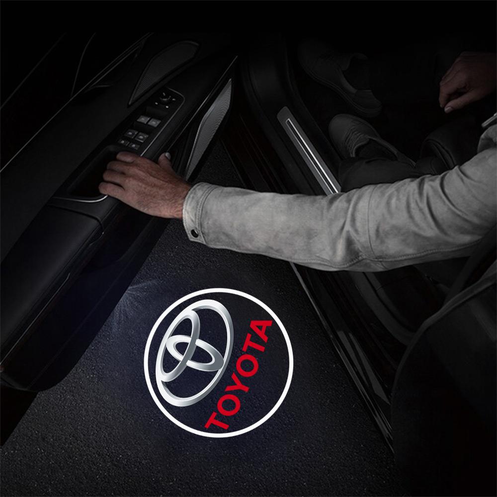 1/2Pcs Car Door Welcome Light Led HD Projector Lamp Courtesy Lights For Toyota TRD Corolla Aygo Camry Yaris Rav4 Hilux Land GR