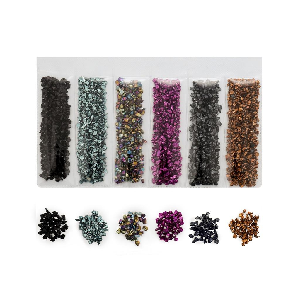 1 Set Multi-Color Mixing Nail Art Crushed Glass Stones Irregular Decoration for DIY Epoxy Resin Siliocne Mold Fillings Material