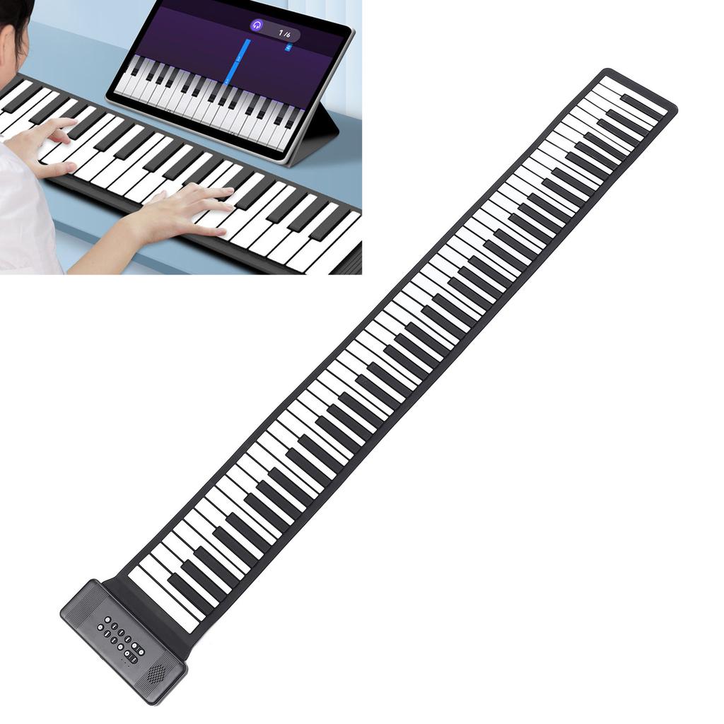 Roll Up Flexible Piano Keyboard for Kids Beginners Portable Foldable 88 Keys Silicone Bluetooth Pian