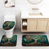 3er Set Pflanzen-Serie Nacht Großer Baum Muster Badezimmer-Matten-Set Toiletten-Sitzbezug U-förmige Fußmatte