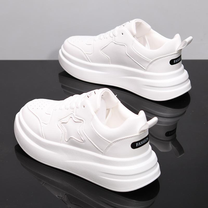

Leather thick-soled new autumn child height increase casual breathable sports board shoes 21 35