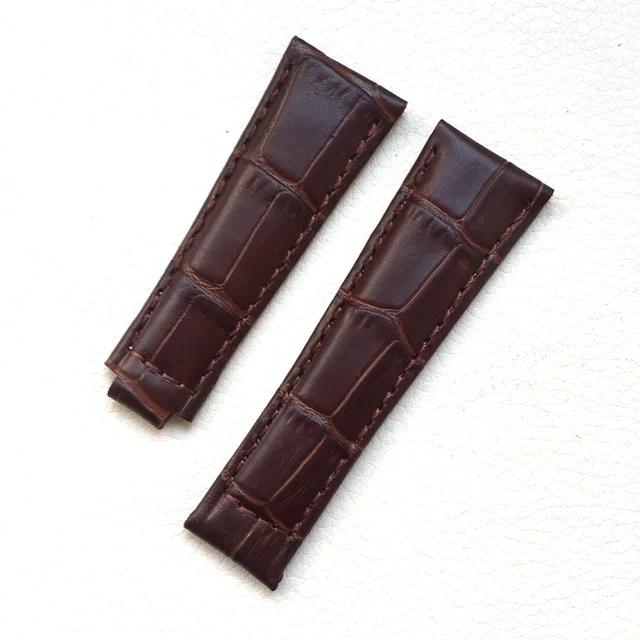 Genuine Leather Accessory for Rolex Daytona Datejust Black Green Submariner Long Wearing Comfort Folding Buckle Watchband 20mm