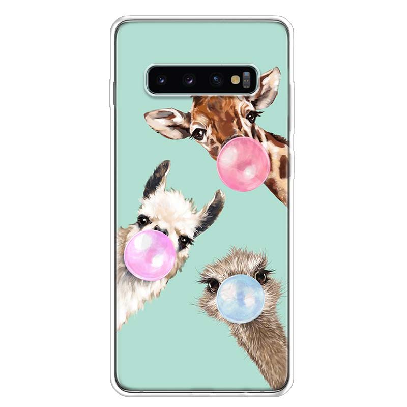 Cute Cartoon Giraffe Animal Cover Phone Case For Samsung Galaxy A51 A71 A50 A70 A40 A30 A20E A10 A41 A31 A21S A11 A01 A6 A8 + A7