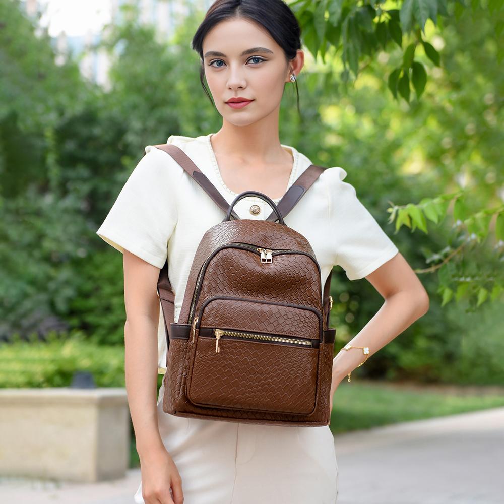 Rucsac de damă din piele moale Rucsac multifuncțional de mare capacitate