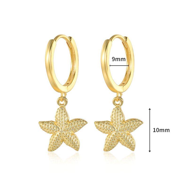 925 Silver Needle Square Pendant Hoop Earrings Vintage Gold Earrings For Women Shell Pendant Earring Fashion Jewelry Accessories