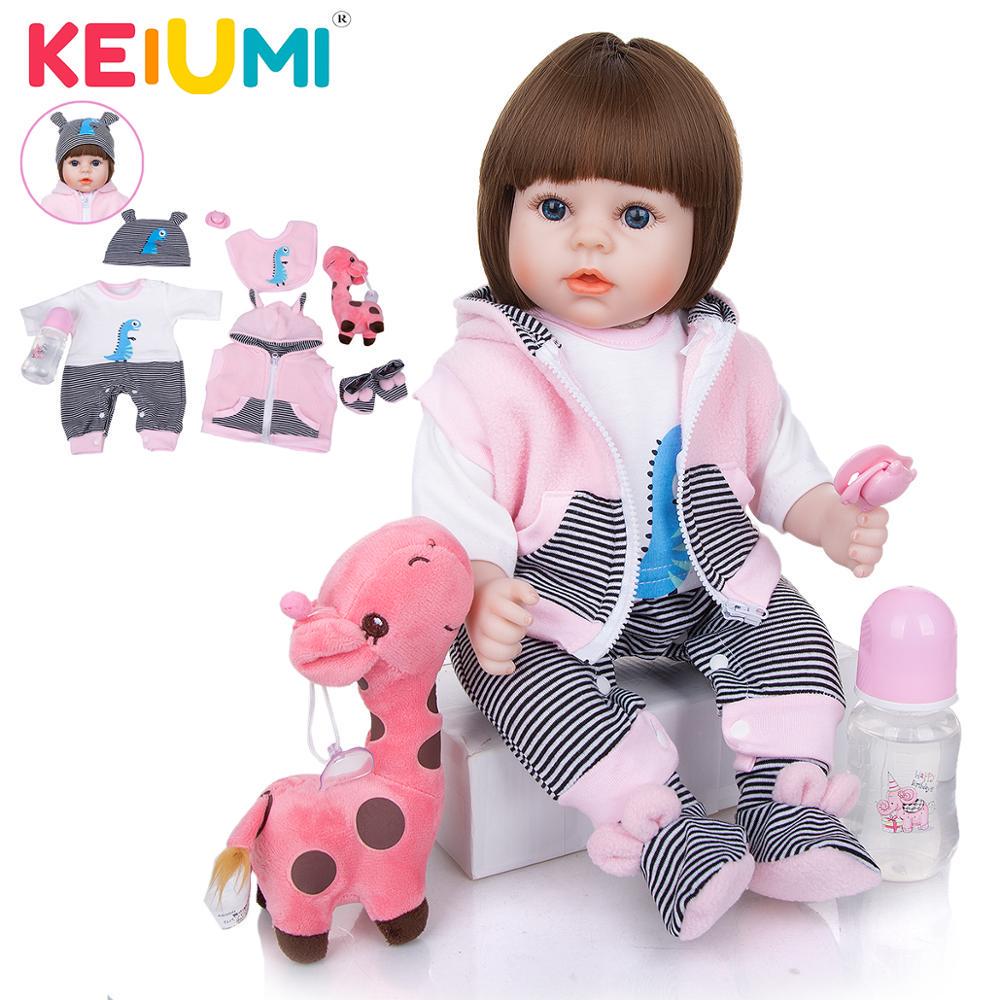 

Куклы KEIUMI Reborn для девочек 47 см, силиконовая мягкая ткань, тело, реалистичная игрушка Bebe Reborn, красивая для Menina, детский подарок на день рождения