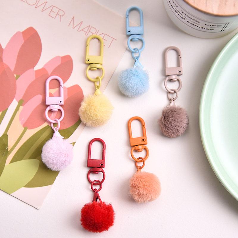 Portachiavi di Peluche Caramella Latte Carino Multicolore con Ciondolo Macaron