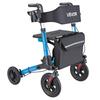 Rollator Walker with Seat for Seniors, Ultra Compact 3-Fold Rolling Walker, Lightweight Aluminum Mobility Walking Aid with PU Solid Wheels, Adjustable