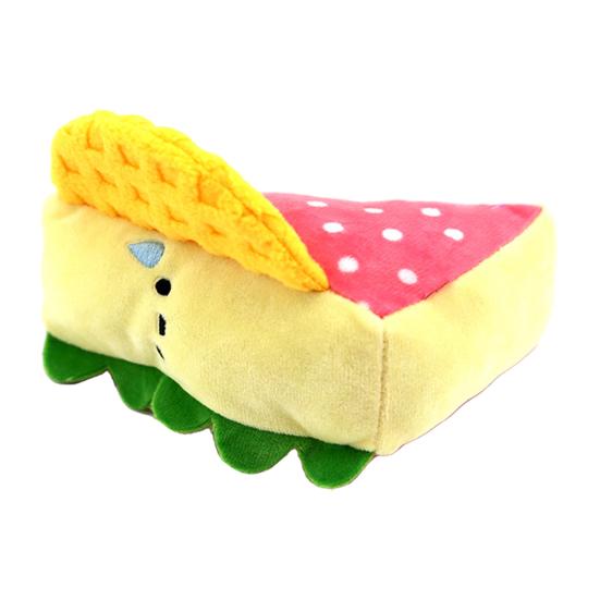 

Plush Toast Dog Chew Toy with Squeaker Crinkle Paper Hot Dog Sandwich Burger Bread Teething Cleaning Food Dispersing Interactive Toy