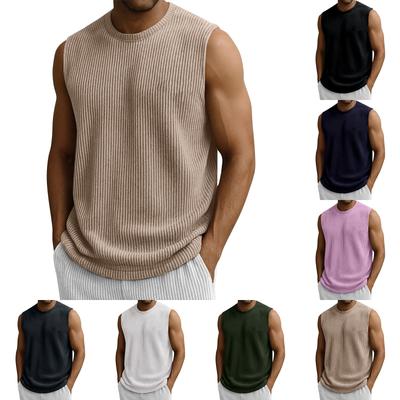 Men's Summer Color Stripe Sports Vest Men's Sports Casual Vest