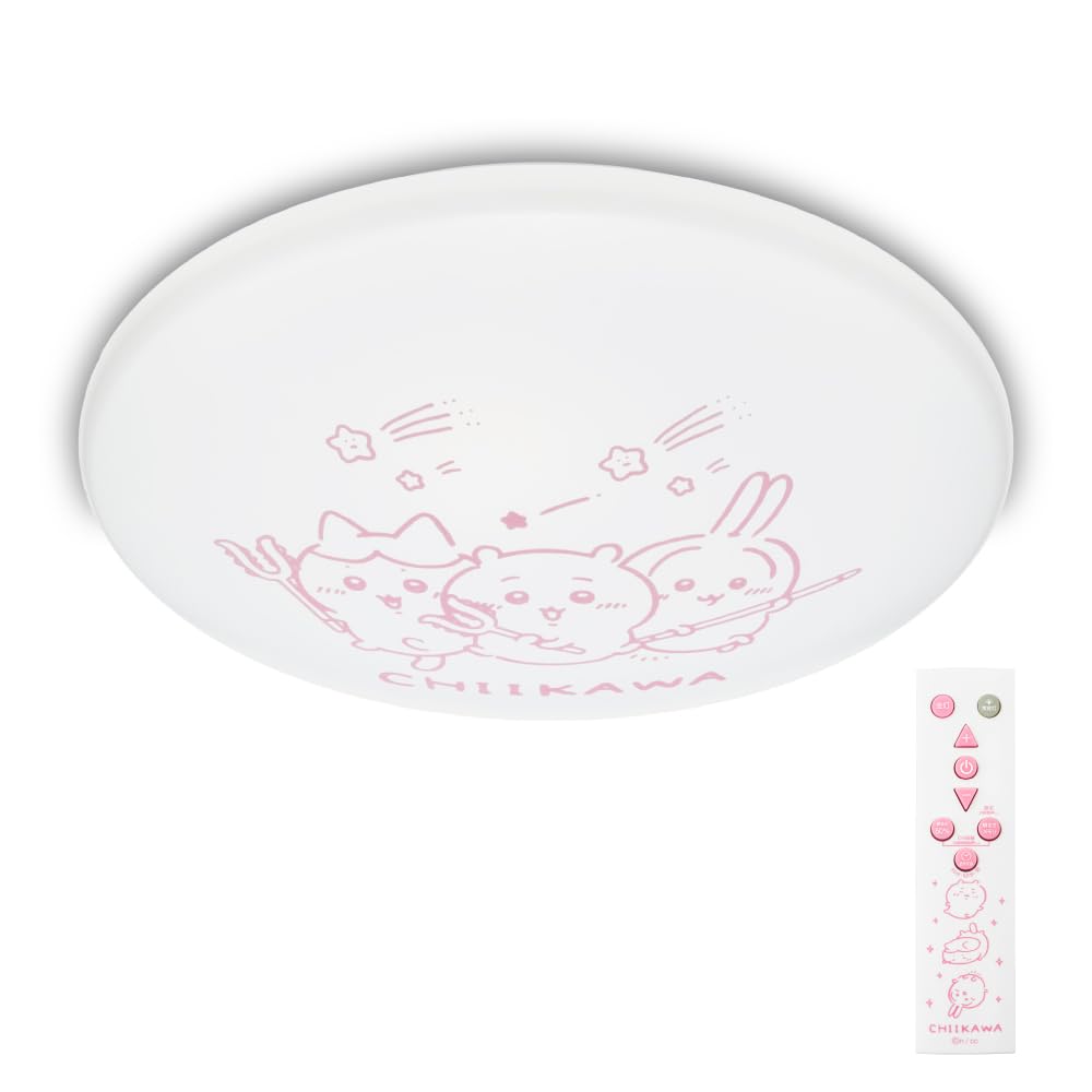 

Chiikawa LED Ceiling Light, 6-tatami mat size, 7 dimming levels, 2 night light levels, 3300lm, 30-minute60-minute sleep timer, glow-in-the-dark,