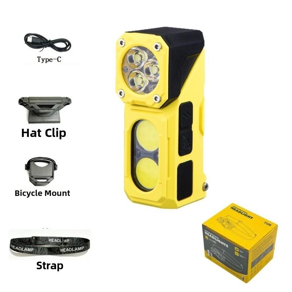 Wave Sensor Rechargeable Work Light Rotatable Head Magnetic Base Sensor Headlamp Rechargeable Dual Light Source Clip Work Light