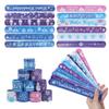 12Pcs Frozen Party Snowflake Slap Bracelets Kids Birthday Party Favors Goodie Pinata Fillers 2025 Winter Christmas Party Gifts