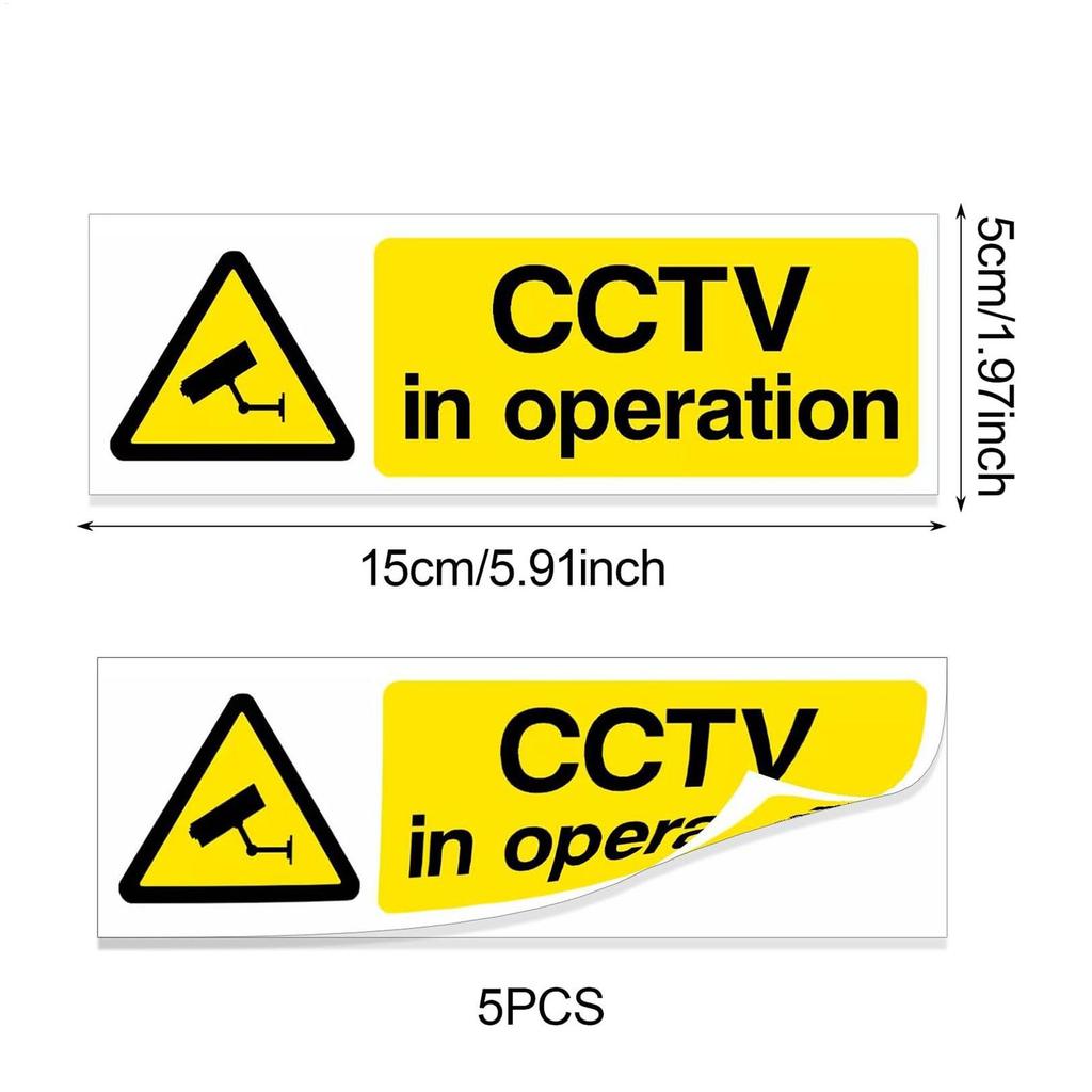 Security Camera Signs Warning Self-Adhesive Video Camera Signs For Outside 10 Pieces Weatherproof Property Safety Stickers For