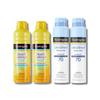Ultra Sheer Body Mist Sunscreen Spray SPF70 141g X 2 + Beach Defense Sunscreen Spray SPF50 184g X 2