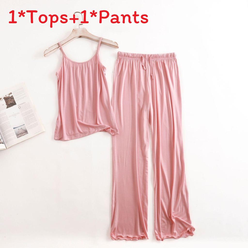 Modal Sleepwear Set For Women With Loose Fit Ruffle Pants Breathable Loungewear For Home Use