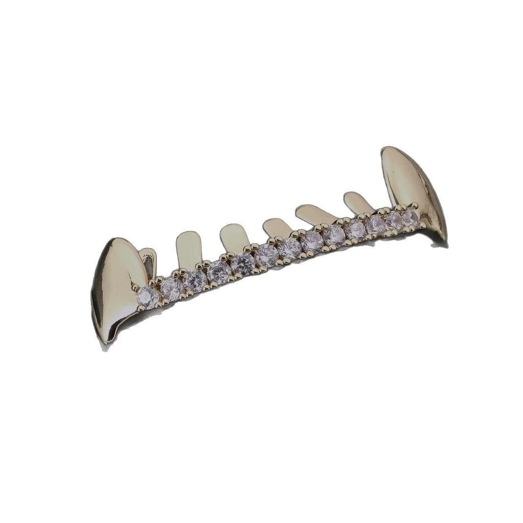 Hip-Hop Zirkonia Diamant Grillz, Trendiger galvanisierter T-Stil für europäische und amerikanische Mode.