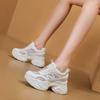 Autumn New Slope Heel Muffin Thick-soled White Shoes Casual and Thin Inner Height Increase Small Women's Shoes Tide