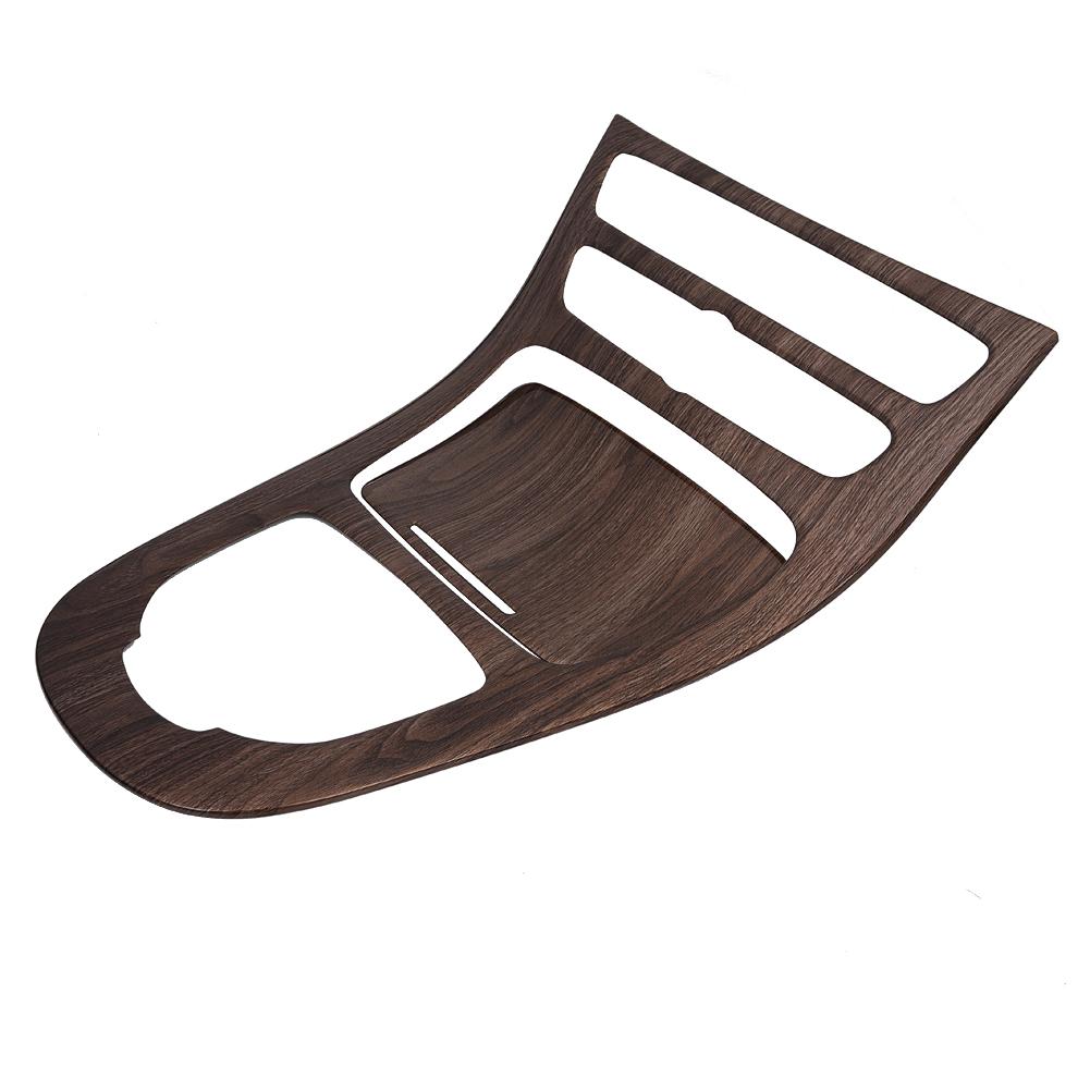 2Pcs Console Gear Shift Panel Cover Trim for Mercedes Benz E class W213 16 18 Walnut Brown Wood