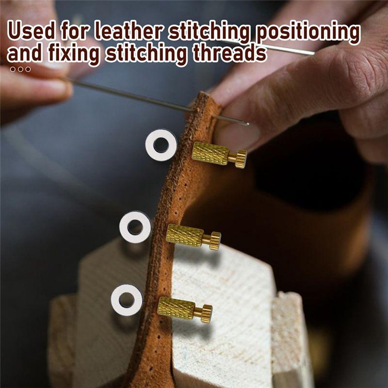 A84E-24PCS Leather Sewing Located Needles, DIY Leather Suture Positioning Needle Position Leather Edge Pins 2 Models