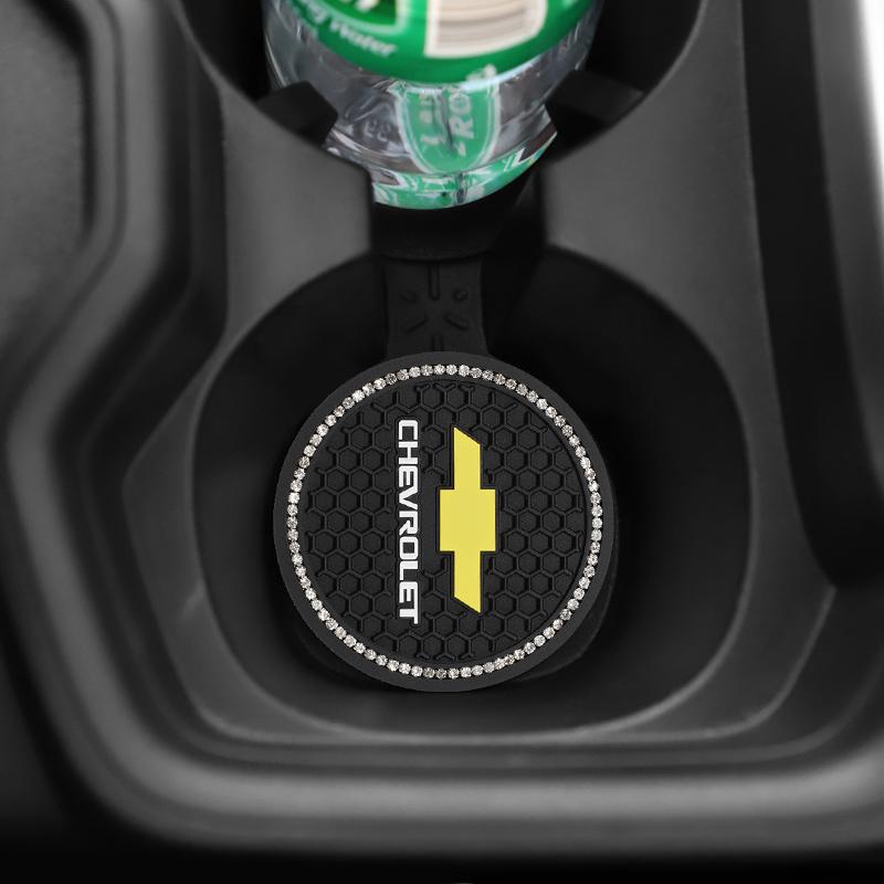 2Pcs Silicone Car Cup Mat Anti Noise Coaster Accessories For Chevrolet Spark Captiva Cruze Malibu Equinox Trax Camaro Blazer