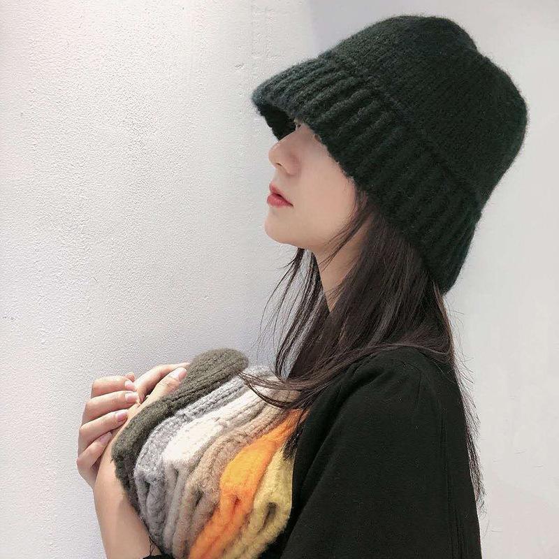 Maillard Autumn and Winter Hat Women's Korean Version Versatile Woolen Fisherman Hat Korea Dongdaemun Same Style Warm Knitted Hat