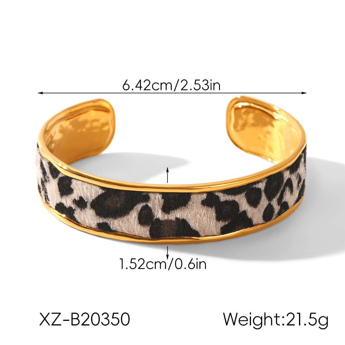 Браслет из титановой стали с леопардовым принтом - Стильный и прочный