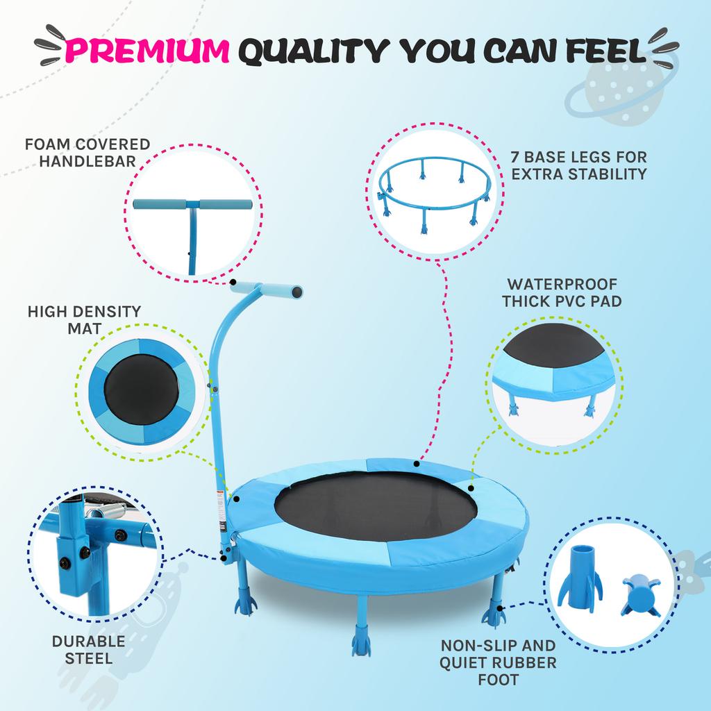 91cm Trampoline for Kids, Blue