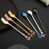 4Pcs Stainless Steel Long-Handled Ice Teaspoon Coffee Spoon Ice Cream Stirring Spoon Kitchen Accessories Tableware Set