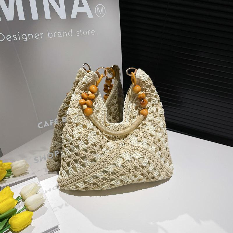 

Summer straw woven bag women s new seaside vacation beach hollow shoulder tote bag woven vegetable basket bag