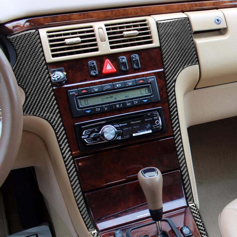 Carbon Fiber Car Interior Accessories Center Console Dashboard Gear Full Set Tuning Stickers For Mercedes W210 E Class 1996-2002