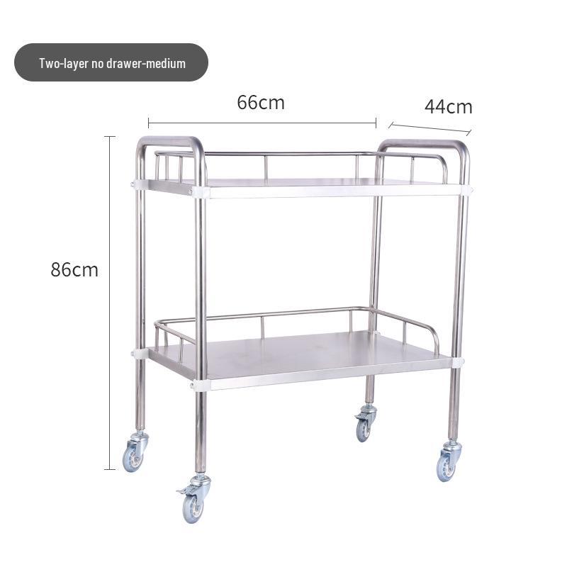 Stainless Steel Mobile Instrument Cart for Beauty Salon and Oral Care