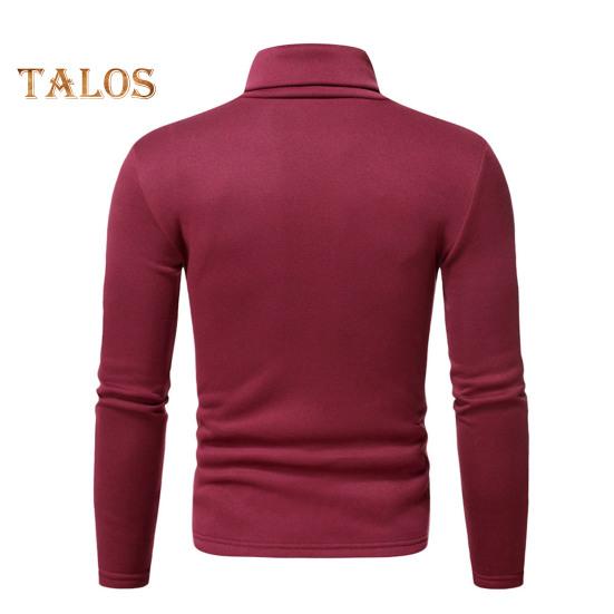 Spring Autumn Men Fitness Top Slim Fit High Collar Stretchy Long Sleeves Solid Color Pullover Fitness Sport Top Winter Bottoming Clothes